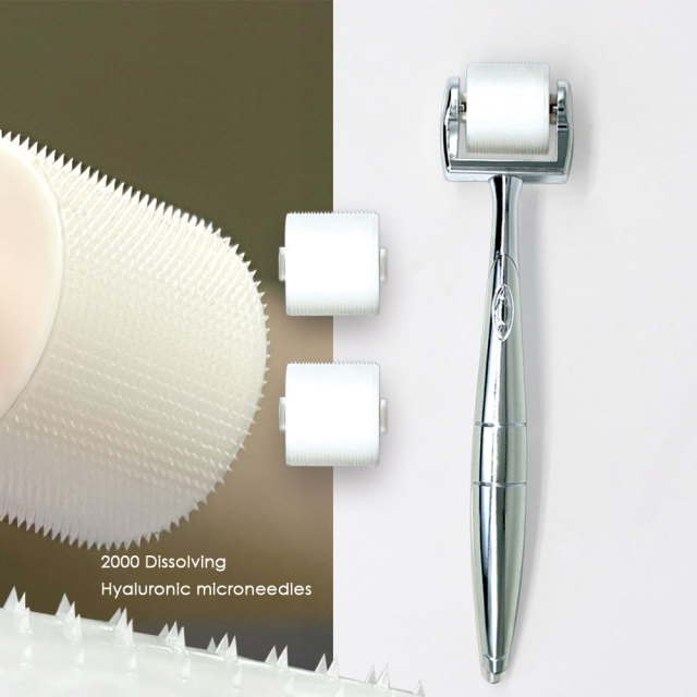 Korea Dissolving MicroNeedle Derma Roller with 2000 Solid Hyaluronic Needles OEM Custom