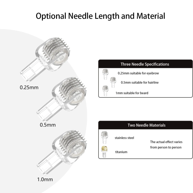 Aluminum Handle Micro Needles Brow Beard Hair Grooming Growth Tool Derma Roller Eyebrows tool