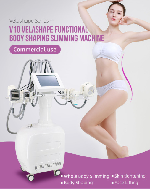 7 in 1 Radio Frequency Cavitation Suction Roller Laser Pad Massager Weight Loss Fat Reduce Ultrasonic V10 Vela Machine