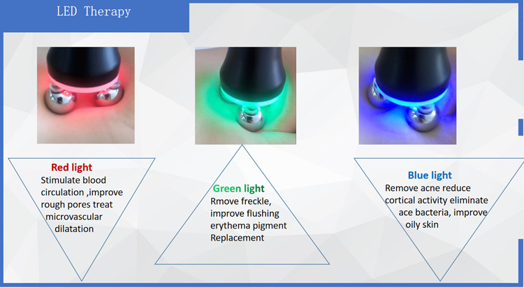 Salon SPA Use Anti Aging Fine Line Winkle Relex Body Shaping Face Massager RF LED 360 Degree Rotation Massage Device