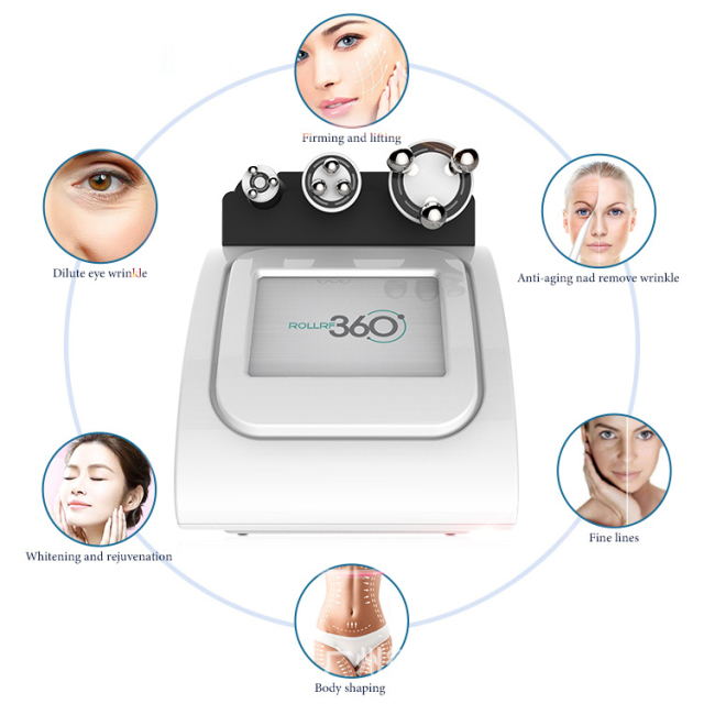 Salon SPA Use Anti Aging Fine Line Winkle Relex Body Shaping Face Massager RF LED 360 Degree Rotation Massage Device