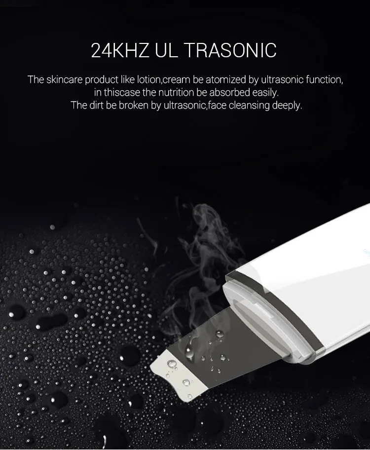 Wireless Charging Facial Blackhead Remover Pore Clean Ultrasound Exfoliating Peeling Exfoliator Ultrasonic Waterproof Skin Scrubber