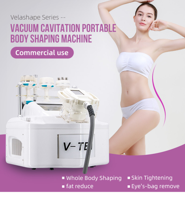 Automatic Roller LED Weight Loss Cavitation Radio Frequency Skin Tightening Shaping Slimming Machine Desktop V10