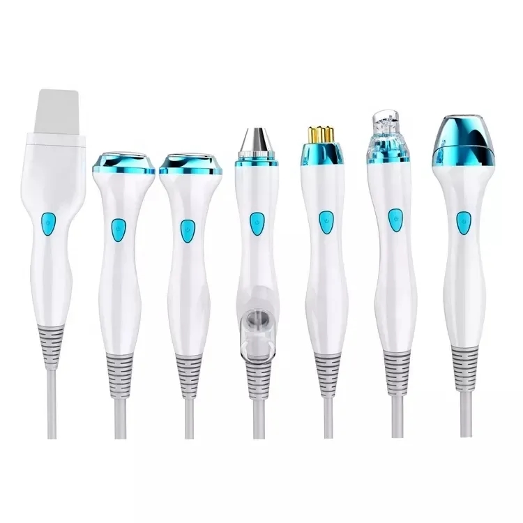 SPA Salon Use Multifunction Face Dermabrasion RF Oxygen Jet Water Peeling Cleasing Rejuvenation Aqua Peel Ion Bubble Smart Ice Blue