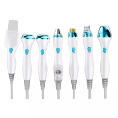 SPA Salon Use Multifunction Face Dermabrasion RF Oxygen Jet Water Peeling Cleasing Rejuvenation Aqua Peel Ion Bubble Smart Ice Blue