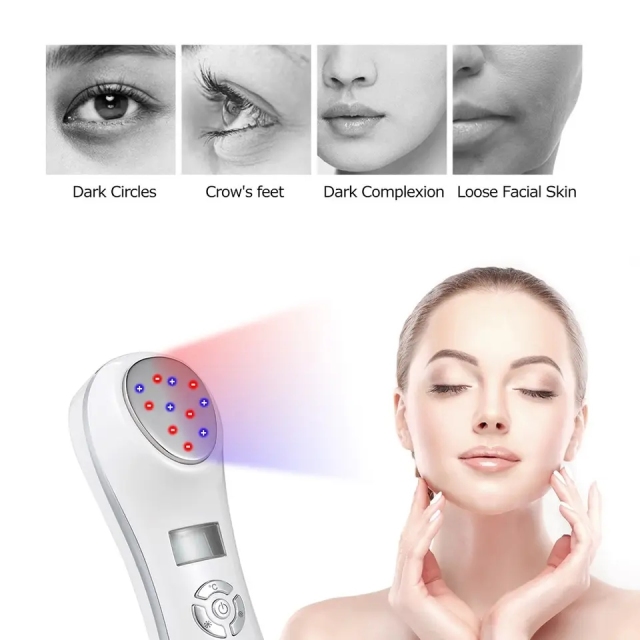 Anti Aging Vibration Warm Cool Face Massage Skin Tightening Device Electric Skin Care Tool Hot Cold Sonic Vibrating Massager