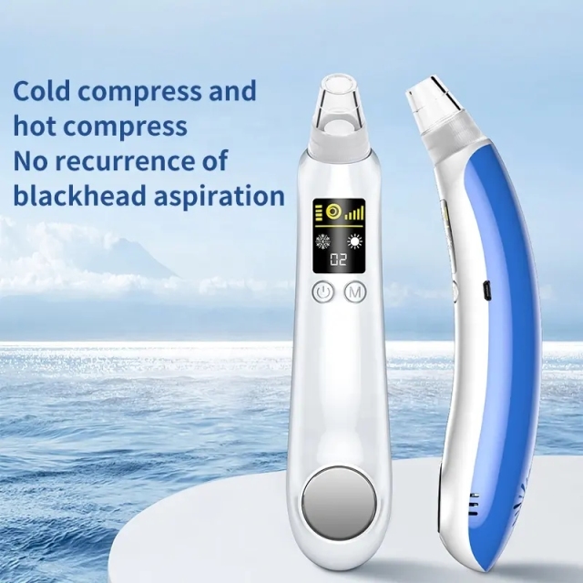 Warm Cooling Pore Cleaning Tool Facial Blackhead Cleansing Instrument Exfoliating Peeling Hot Cold Vacuum Blackhead Remover