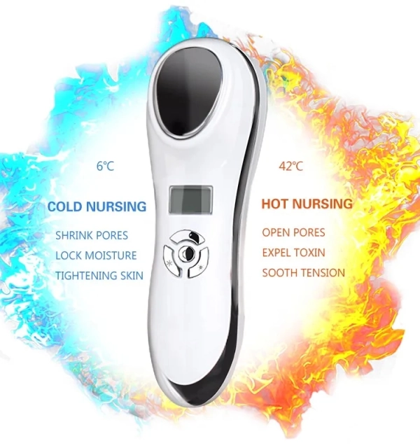 Anti Aging Vibration Warm Cool Face Massage Skin Tightening Device Electric Skin Care Tool Hot Cold Sonic Vibrating Massager