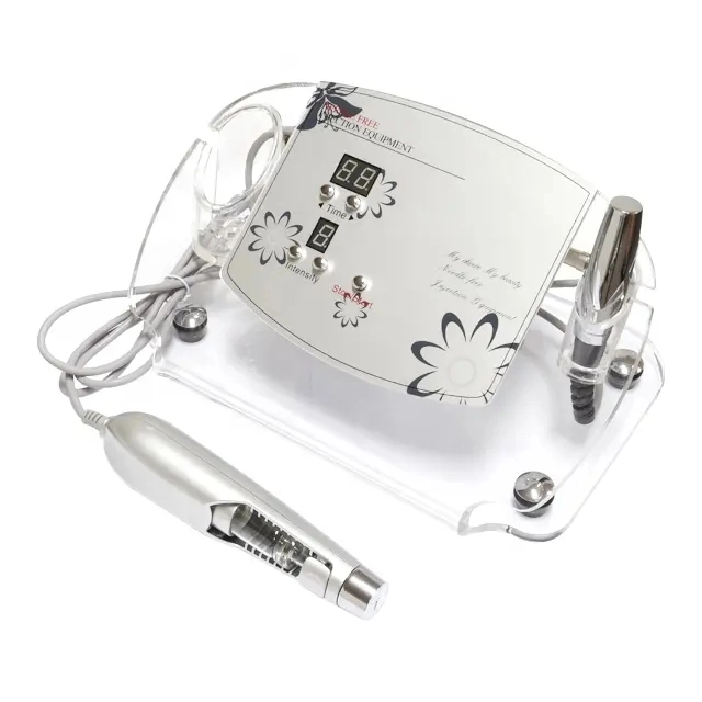 No Needle Skin Rejuvenation Device Wrinkle Removal Meso Massage Serum Essence Hyaluronic Acid Applicator 2in1 Needle Free Injection Machine