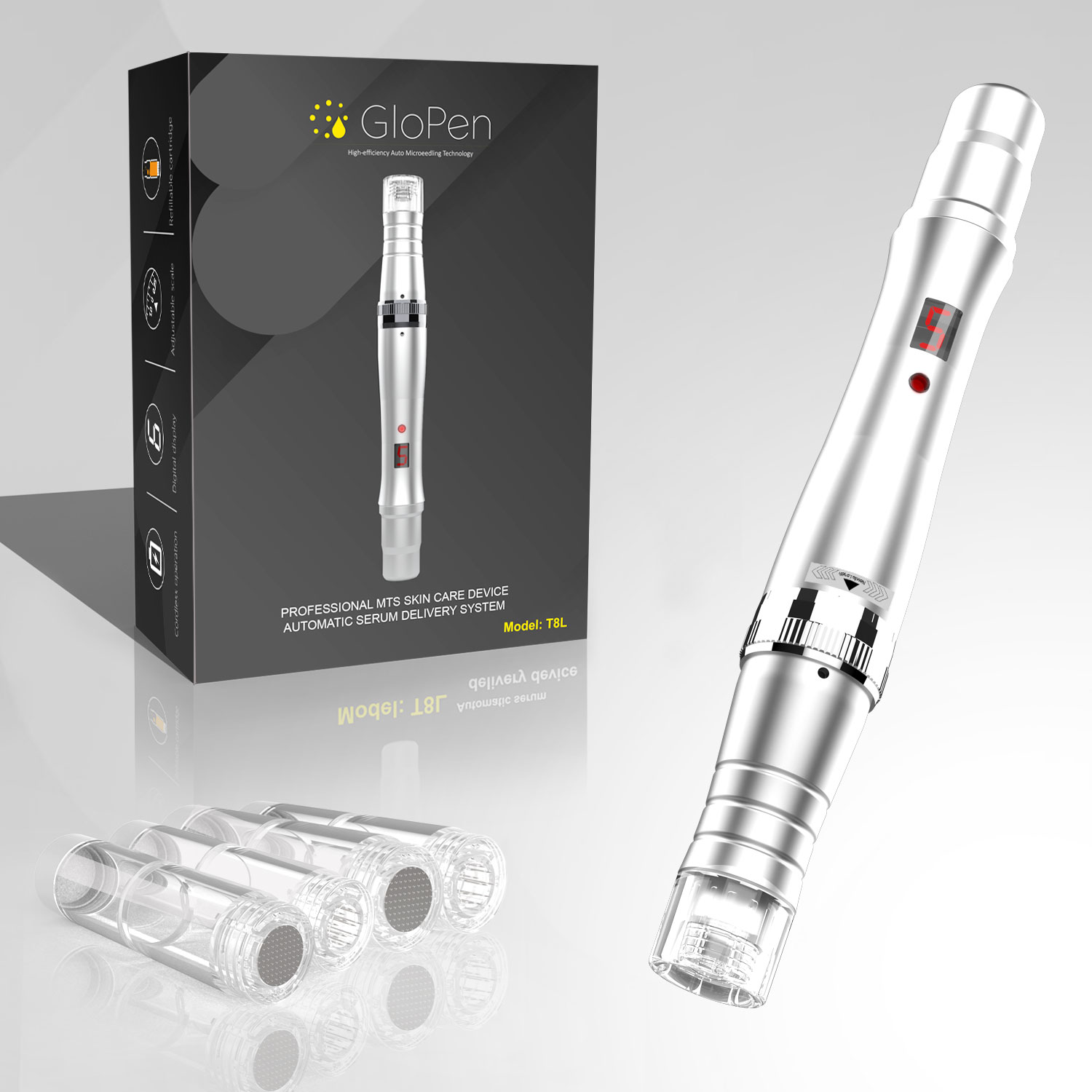 T8L AQUA  PEN Smart Derma Pen Serum Infusion Hydrating System Adjustable Needle Length 0~1.0mm