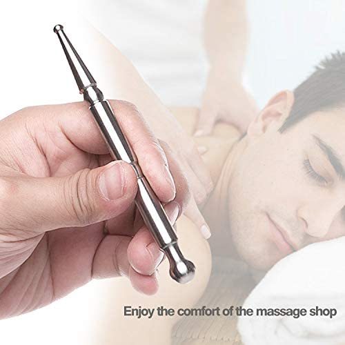 Jade Roller and Gua Sha Acupuncture Pen Stainless Steel Deep Tissue Massage Tool