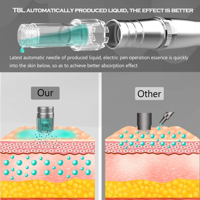 Strong Power 5 Speed USB Battery 2in1 LCD Display Adjustment Needle Length 12pin Nano Adjustable Liquid Output Cartridge Delivery Derma Hydra Aqua Pen