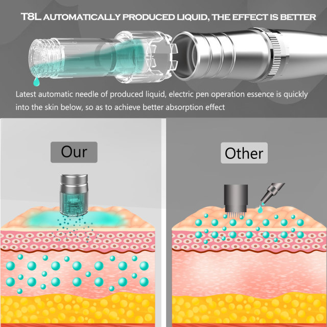 Strong Power 5 Speed USB Battery 2in1 LCD Display Adjustment Needle Length 12pin Nano Adjustable Liquid Output Cartridge Delivery Derma Hydra Aqua Pen