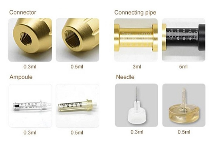 0.3/0.5ml Ampoule Gel Serum Anti Wrinkle Agine Lip Plump Filler Needle Free Injection Gun Vitamin Collagen Hyaluronic Acid Meso Injectior Pen