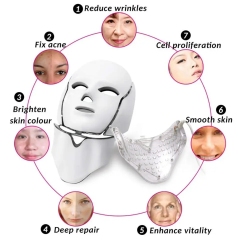 7 Colorful Photon Therapy Anti Aging Wrinkle Facial Neck Beauty Care Mask Machine LED Face Neck Mask Machine