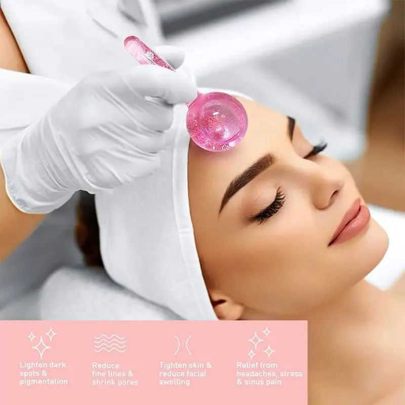 Factory Price Magic Massage Globe Face Beauty Ice Energy Facial Cooling Globe Ice Ball Facial Ice Globe Roller