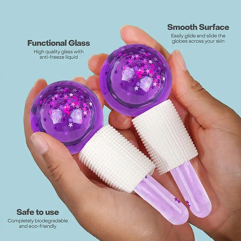 Factory Price Magic Massage Globe Face Beauty Ice Energy Facial Cooling Globe Ice Ball Facial Ice Globe Roller
