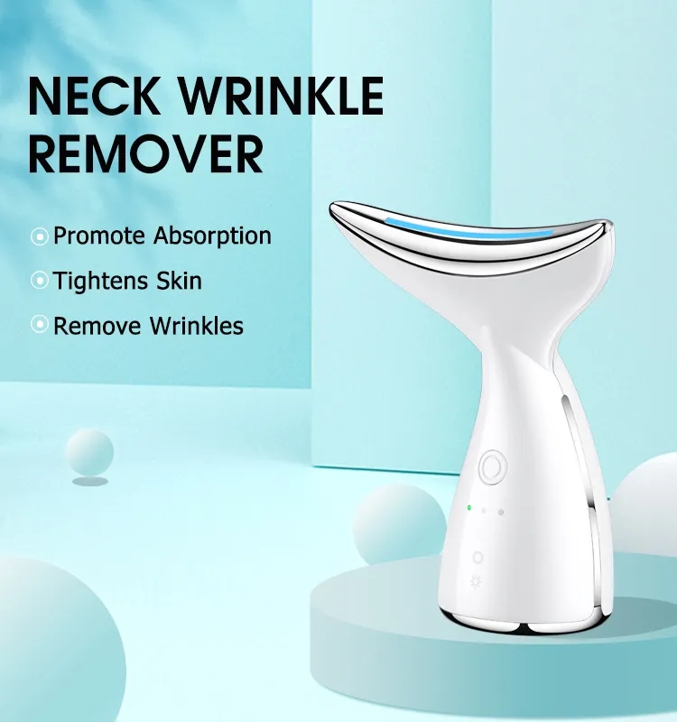 EMS Tightening Neck Lifting LED Photon Therapy Anti Wrinkle Remove Double Chin Skin Care Massage Tool Facial Neck Wrinkle Remover