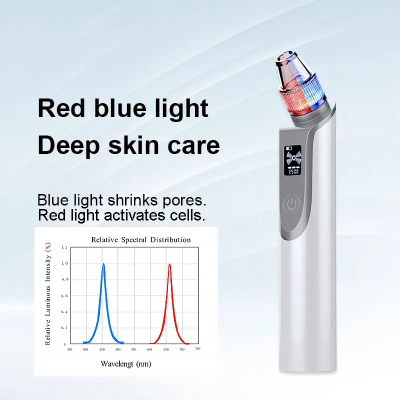 LED Light Peeling Dermabrasion Suction Exfoliator Machine Cleaning Device Face Pore Sucking Machine Blackhead Remover