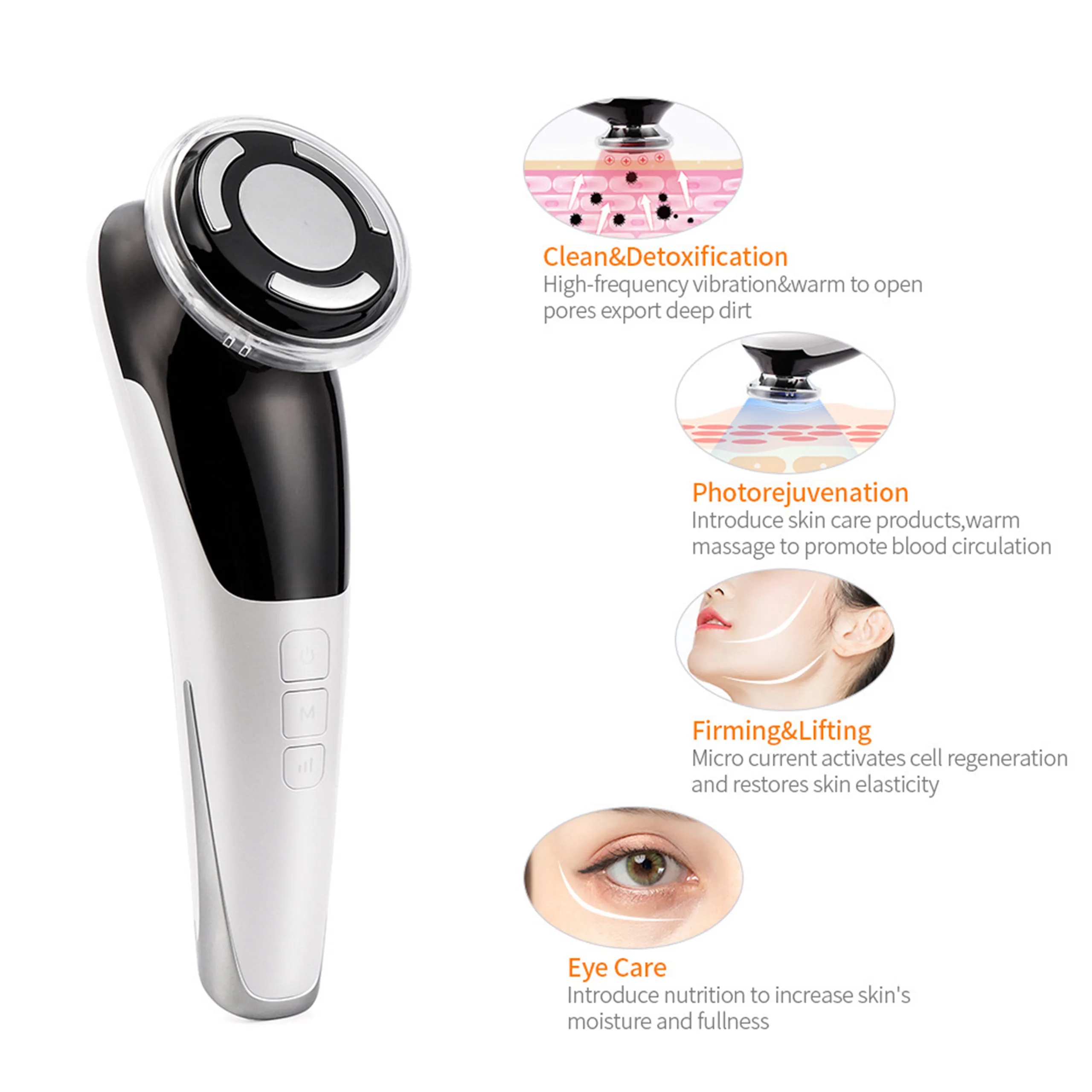 RF Skin Tightening Lift Firm Anti Wrinkle Aging Machine Facial Massager Lifting Firming Face Rejuvenation EMS Hot and Cool Skin Care Device