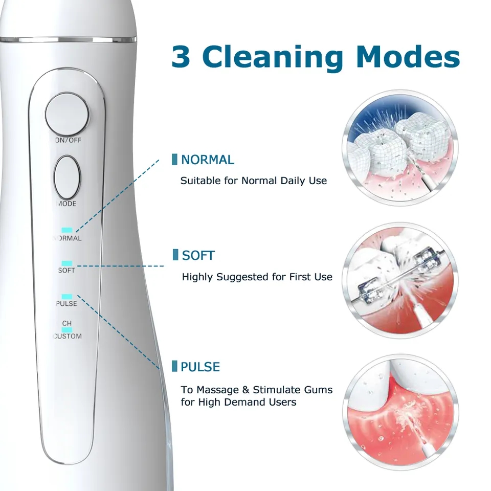 360degree Rotating Teeth Cleaning Jet Floss Zahnseide Portable Dental Waterproof Oral Care USB Rechargeable Water Flosser Oral Irrigator