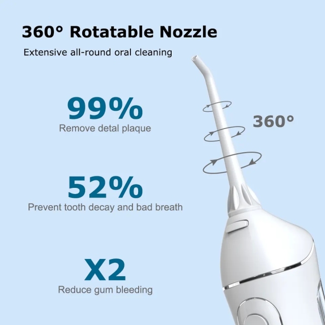 360degree Rotating Teeth Cleaning Jet Floss Zahnseide Portable Dental Waterproof Oral Care USB Rechargeable Water Flosser Oral Irrigator