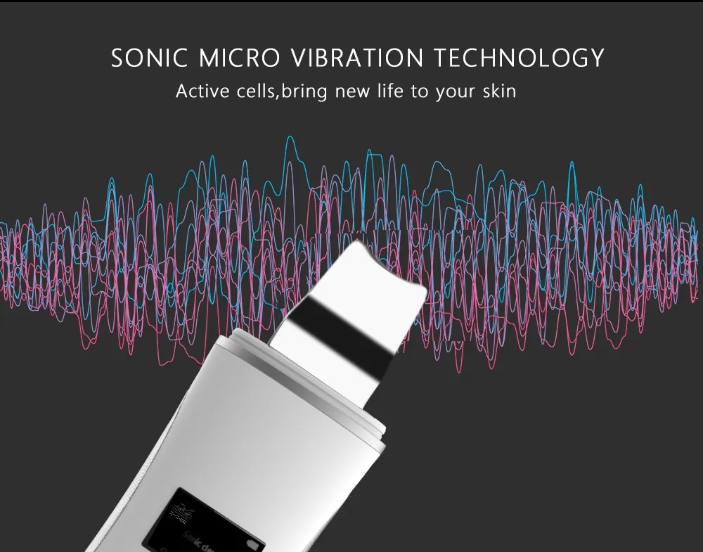 Professional Electric Rejuvenation Beauty Face Care Ultrasonic Facial Spatula Blackhead Remove Pore Cleanse Peeling Exfoliator Skin Scrubber