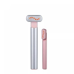 Factory Price Wireless Skin Rejuvenation Light Therapy RF EMS Face Lifting Heating Electric Eyes Massager Facial Massage Wand