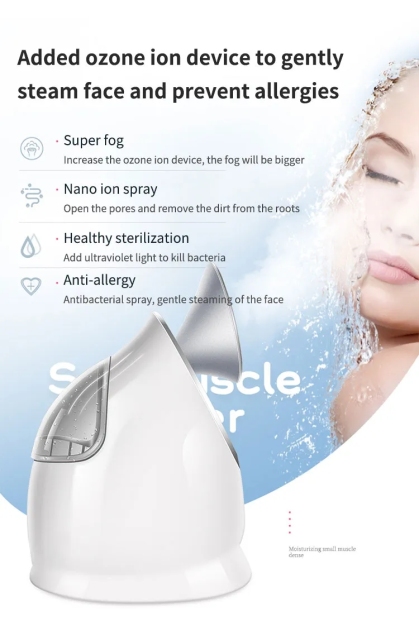 Home Facial Steamer Oxygen Injector Vaporizer Warm Mist Humidifier Atomizer Moisturizing Beauty Face SPA Steamer