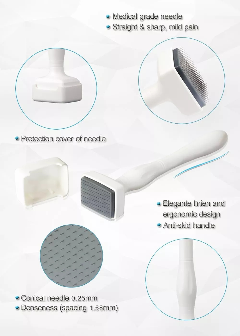 Factory Price Micro Needles Anti Wrinkle Hair Loss Scar Stretch Mark Non Adjustable and Adjustable 140pin Derma Stamp