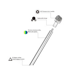 MT105 Environmental Aluminum Handle Derma roller Microneedle for Brow Eye and Lip Hairline