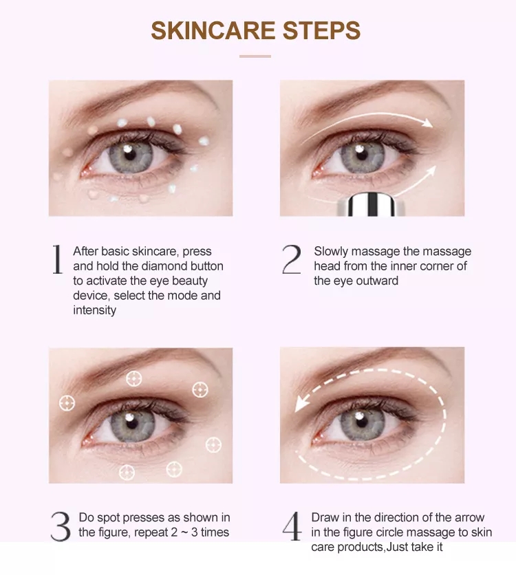 Wholesale Mini Vibrating Heating Home Use Salon Beauty Equipment Anti Aging Wrinkle Device Massage Pen Eyes Lips Massager