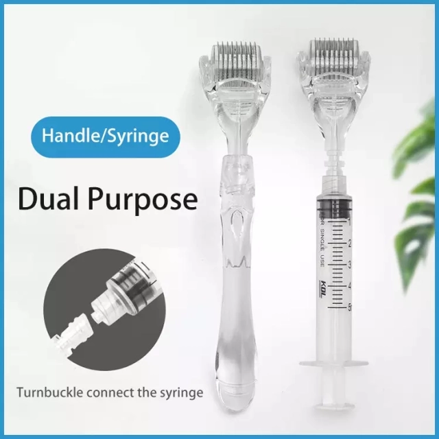 New Designed 540 Stainless 0.2-3mm Handle and Syringe Dual Purpose Serum Injector Derma Roller