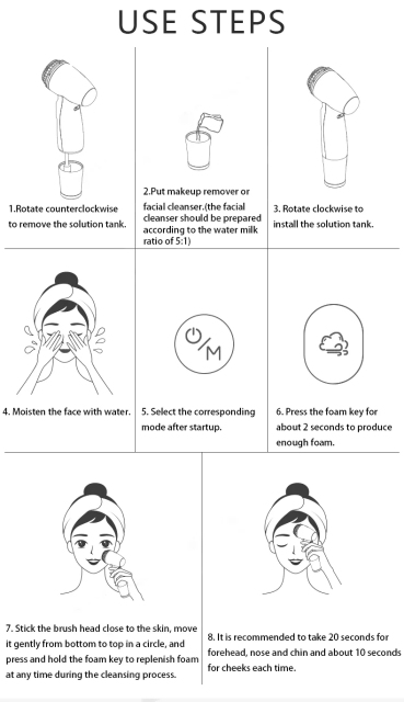 Wholesale Price Automatic Foaming Facial Foam Cleansing Face Brush Cleanser Clean Pore Exfoliator Cleaning Brush