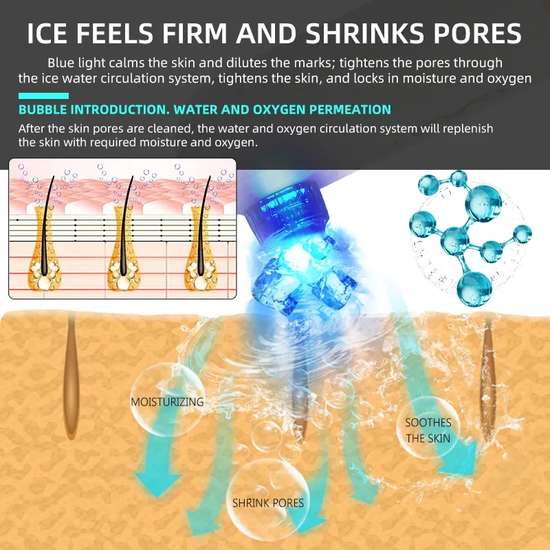 Smart Aqua Peeling Device with Warm Cold, Pore Cleaning Machine with Gravity Sensor Vacuum HydraPeel