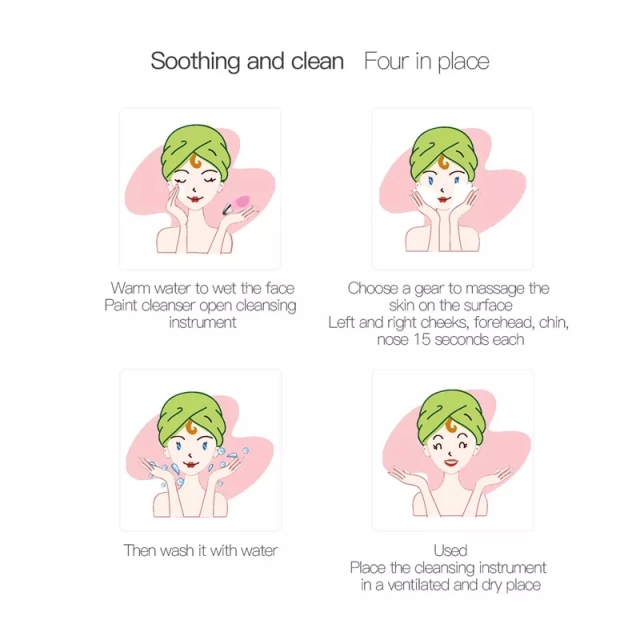 Wholesale Mini Soft Waterproof Portable USB Electric Cleanser Sonic Silicone Face Scrub Device Facial Cleansing Brush