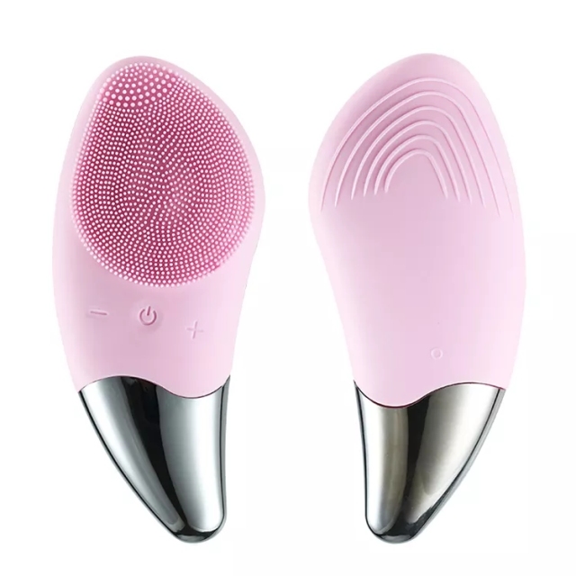 Wholesale Mini Soft Waterproof Portable USB Electric Cleanser Sonic Silicone Face Scrub Device Facial Cleansing Brush