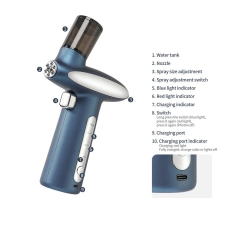 Beauty Salon LED Nano Mist Sprayer Hair Scalp Mini Air Brush Spray Gun Cordless Portable Airbrush for Barbering Pet Grooming Oxygen Injector