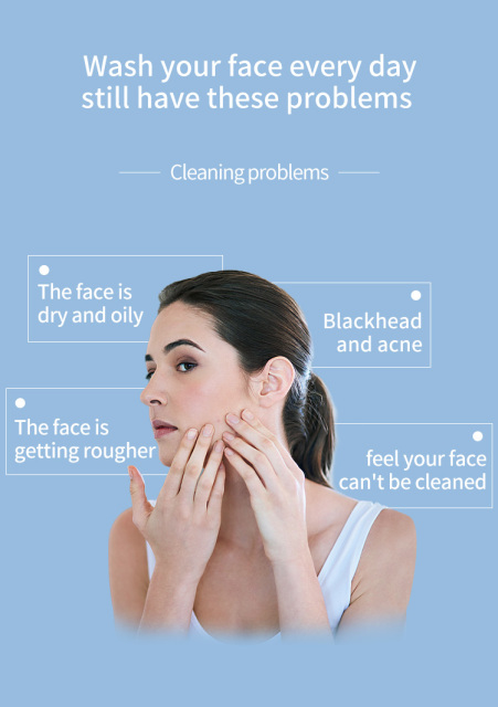 Deeply Skin Pore Cleaning Waterproof USB Rechargeable Beauty Silicone Facial Cleansing Brush