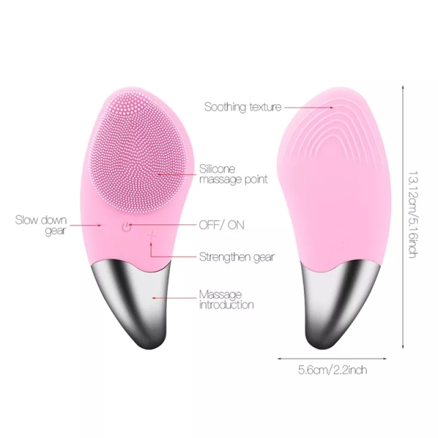 Wholesale Mini Soft Waterproof Portable USB Electric Cleanser Sonic Silicone Face Scrub Device Facial Cleansing Brush