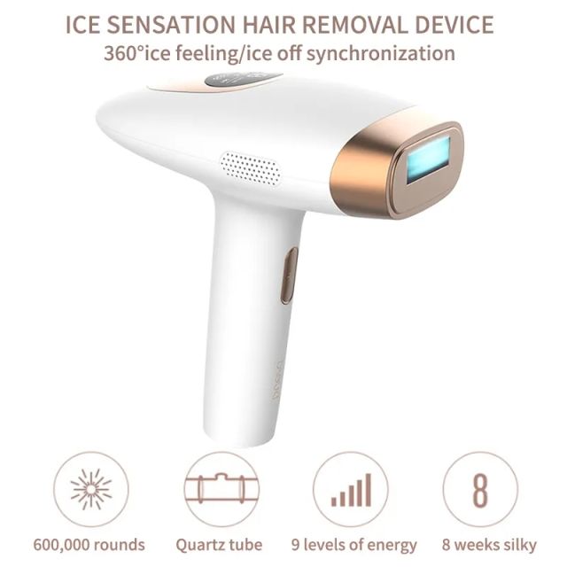 Home Use Permanent 60W Flash Freezing Point Painless Epilator IPL Ice Cooling Laser Hair Removal Device