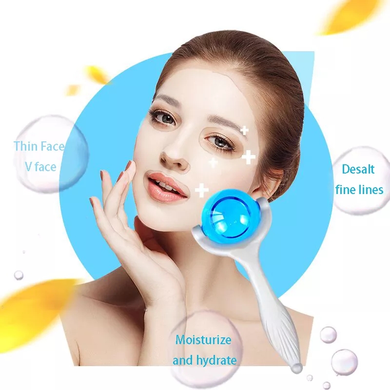 Glass Ice Globes Ice Roller for Face Tighten Skin Enhance Circulation Reduce Puffiness and Dark Circles Cold & Hot Dual Use