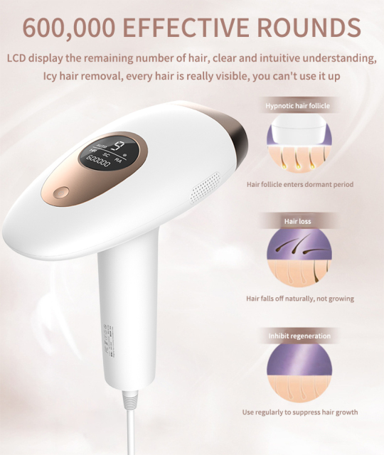 Home Use Permanent 60W Flash Freezing Point Painless Epilator IPL Ice Cooling Laser Hair Removal Device