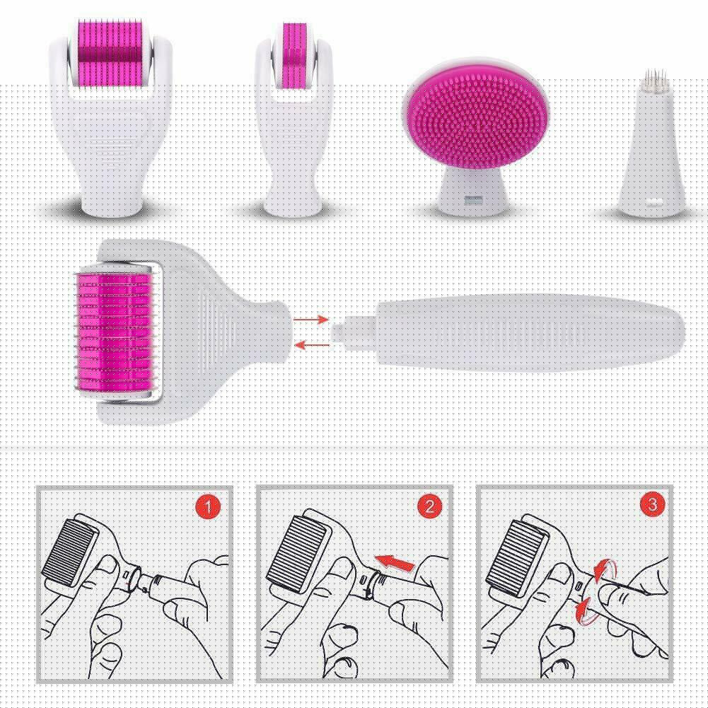 12pins 300pins 750pins 2000pins 6in1 Micro Needle Derma Roller for Face and Body
