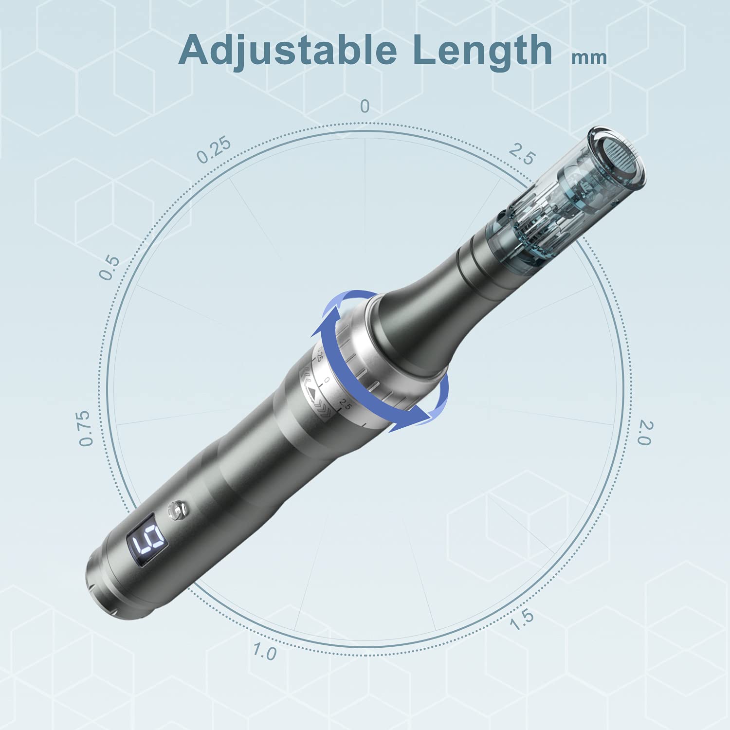 Derma Pen Skin Microneedling 16Pin Pen with 6 Level Microneedles DermaPen - GloPen E6