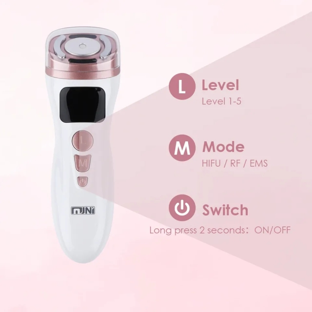 Ultrasonic Facial Lifting Device LED Anti Wrinkle Skin Rejuvenation Care Home Use Portable RF Hifu Device