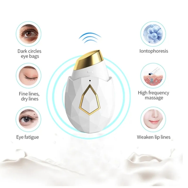 Fashion Multifunction Equipment Intelligent Eye Care RF Massager Wand Heating Vibrating Anti Wrinkle Eye Massage Pen