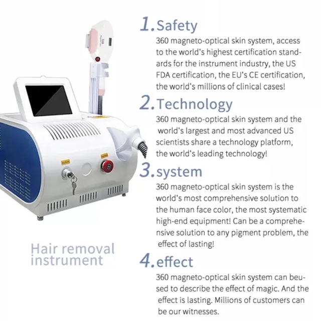 360 Magneto Permanently Painless IPL Opt Skin Rejuvenation Hair Removal Elight Hair Removal Machine