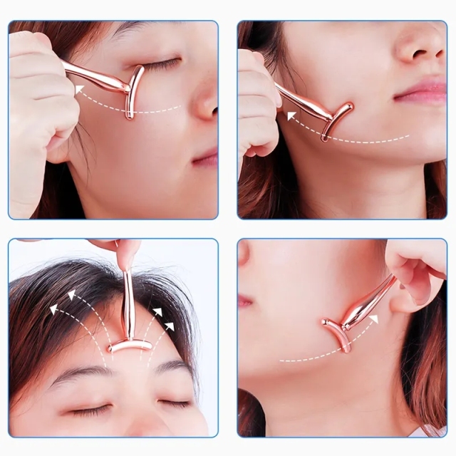 Metal Eye Cream Serum Massager Stick Beauty Personal Care Mini Device Face Wand Facial Massage Tool