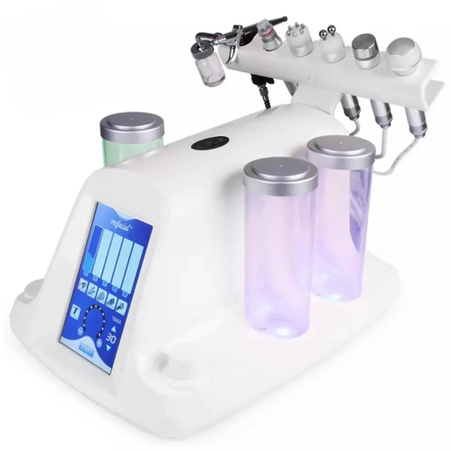7 in 1 RF Oxygen Injector Facial Microcurrent LED Mask Deep Cleaning Small Bubble Machine Skin Care Hydra Dermabrasion Machine